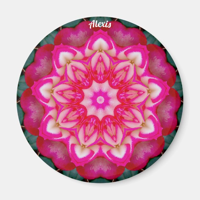ALEXIS ~ Personalized Miniature Rose Fractal ~  Magnet (Front)