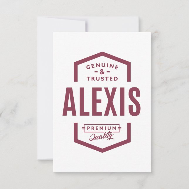 Alexis Personalized Name Birthday Gift RSVP Card (Front)