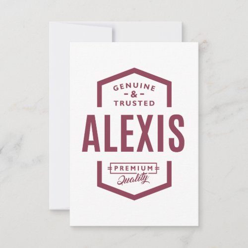 Alexis Personalized Name Birthday Gift RSVP Card