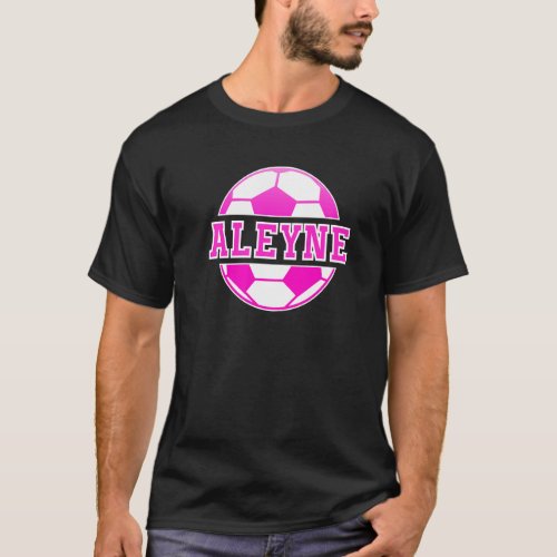 Aleyne Name Girls Soccer Play Football Sports Fan  T_Shirt