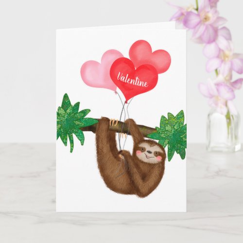 Alf the sloth personalized Valentines card