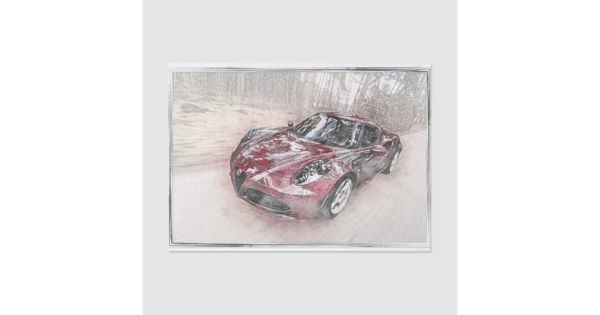 Alfa Romeo Classic Car Decoupage Tissue Paper | Zazzle