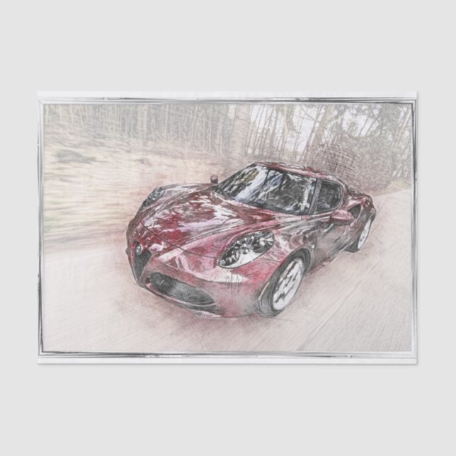 Alfa Romeo Classic Car Decoupage Tissue Paper (Front)