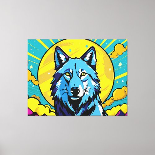 Alfa wolf Under the rays of the sun Canvas Print