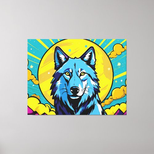 Alfa wolf Under the rays of the sun Canvas Print