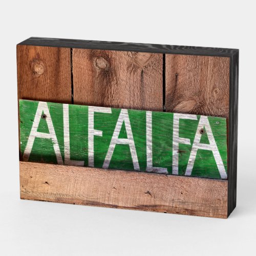 Alfalfa sign on a ranch