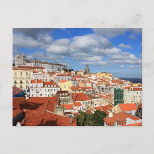 Alfama Lisbon rooftops Postcard
