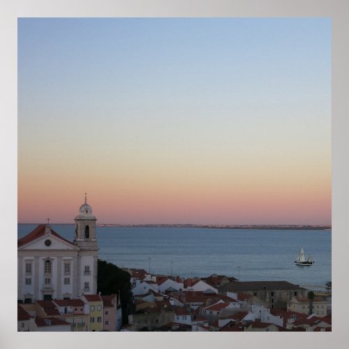Alfama Sunset Lisbon Portugal Photo Poster