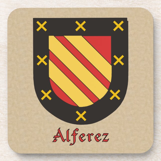 Alferez Family Shield Drink Coaster (Front)