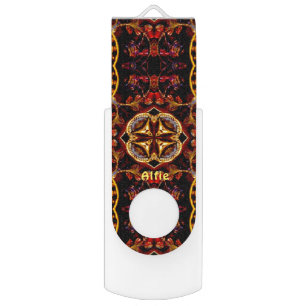 ALFIE ~ Abstract Brown Gold Pattern ~ Flash Drive