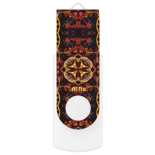 ALFIE ~ Abstract Brown Gold Pattern ~ Flash Drive (Front Vertical)