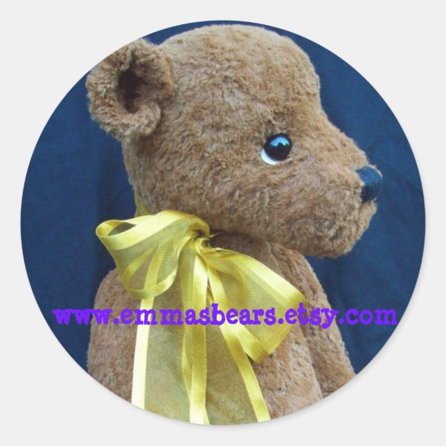 alfie bear classic round sticker (Front)
