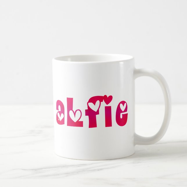 Alfie in Hearts Coffee Mug (Right)