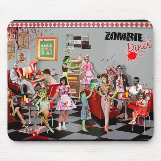Alfombrilla De Coche Zombie Diner Mouse Pad (Front)