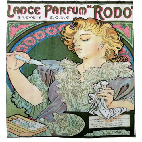Alfons Mucha 1896 Lance Parfum Rodo Shower Curtain