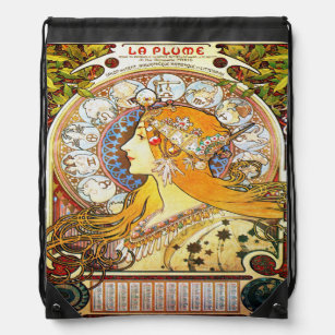 Alfons Mucha 1896 Zodiac Drawstring Bag