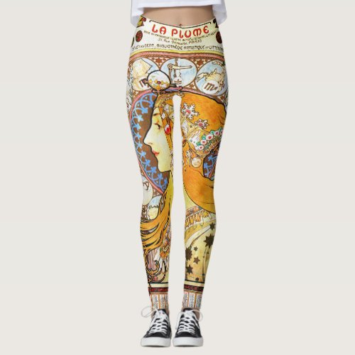 Alfons Mucha 1896 Zodiac Leggings