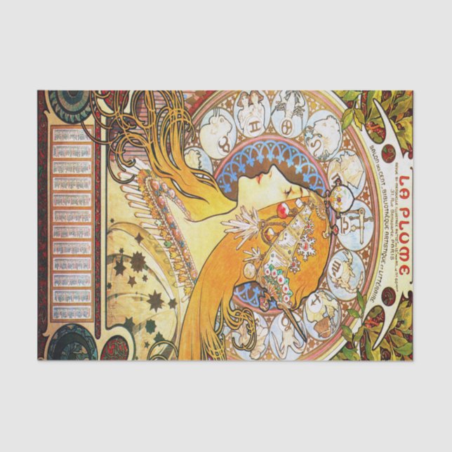 Alfons Mucha 1896 Zodiac Tissue Paper (Front)