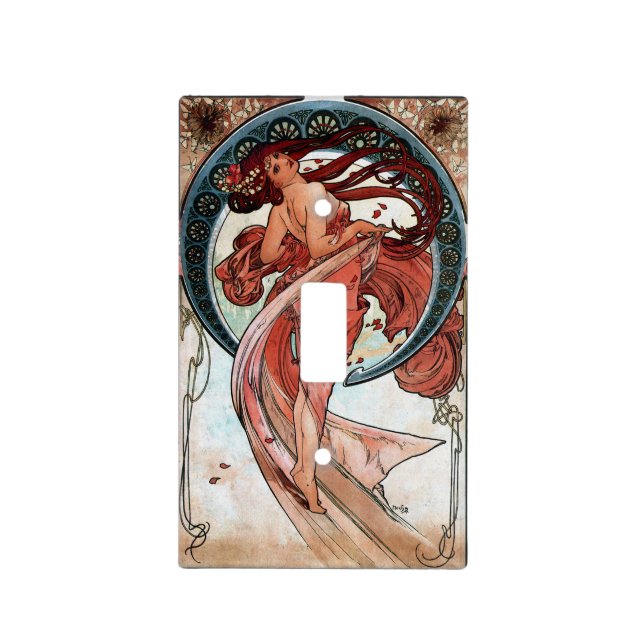 Alfons Mucha 1898 Dance Light Switch Cover (Front)
