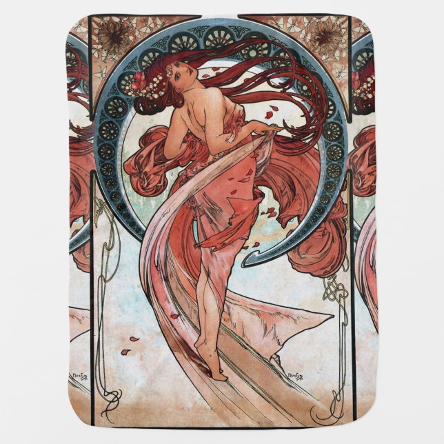 Alfons Mucha 1898 Dance Receiving Blanket (Front)