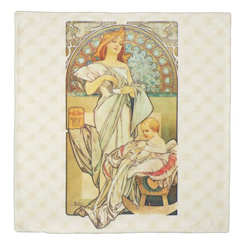 Alfons Mucha 1898 Food for Infants Duvet Cover