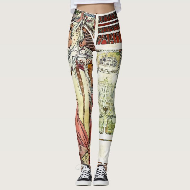 Alfons Mucha 1900 Austrian Pavilion Leggings (Front)