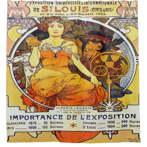 Alfons Mucha 1903 Exposition Universelle Shower Curtain