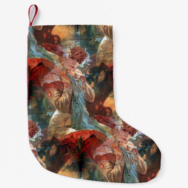 Alfons Mucha 1903 Lefevre Utile Small Christmas Stocking (Front)