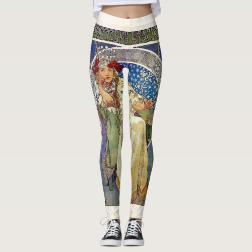 Alfons Mucha 1911 Princezna Hyacinta Leggings