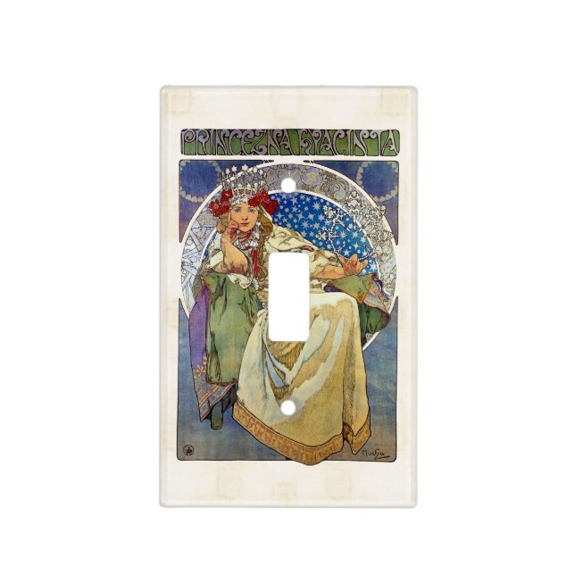 Alfons Mucha 1911 Princezna Hyacinta Light Switch Cover (Front)