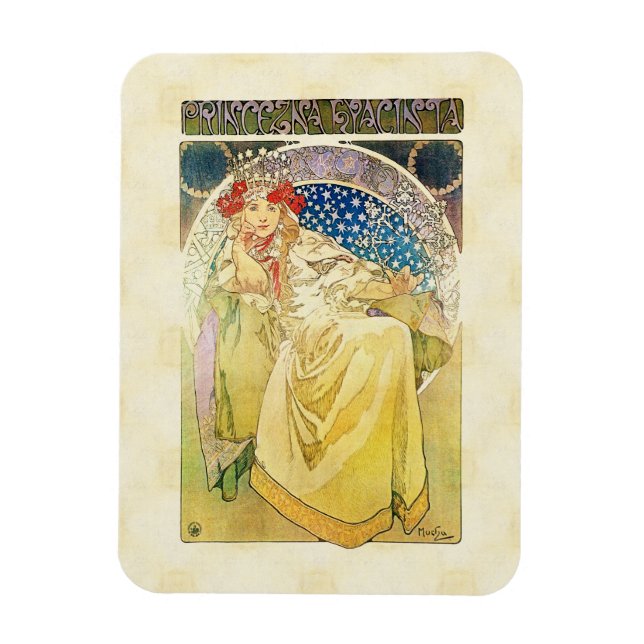 Alfons Mucha 1911 Princezna Hyacinta Magnet (Vertical)