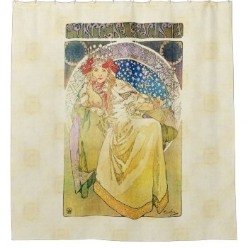 Alfons Mucha 1911 Princezna Hyacinta Shower Curtain by EndlessVintage at Zazzle