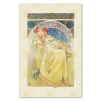Alfons Mucha 1911 Princezna Hyacinta Tissue Paper by EndlessVintage at Zazzle