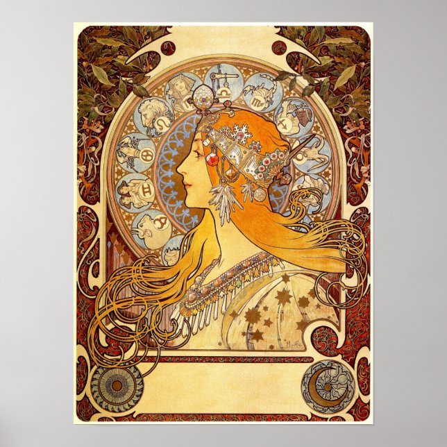 Alfons Mucha - Art Nouveau Poster (Front)