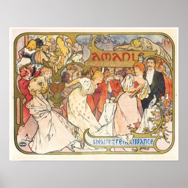 Alfons Mucha -  Art Nouveau Poster (Front)