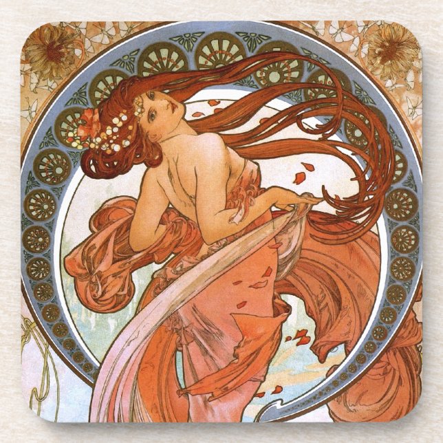 Alfons Mucha: Dance Beverage Coaster (Front)