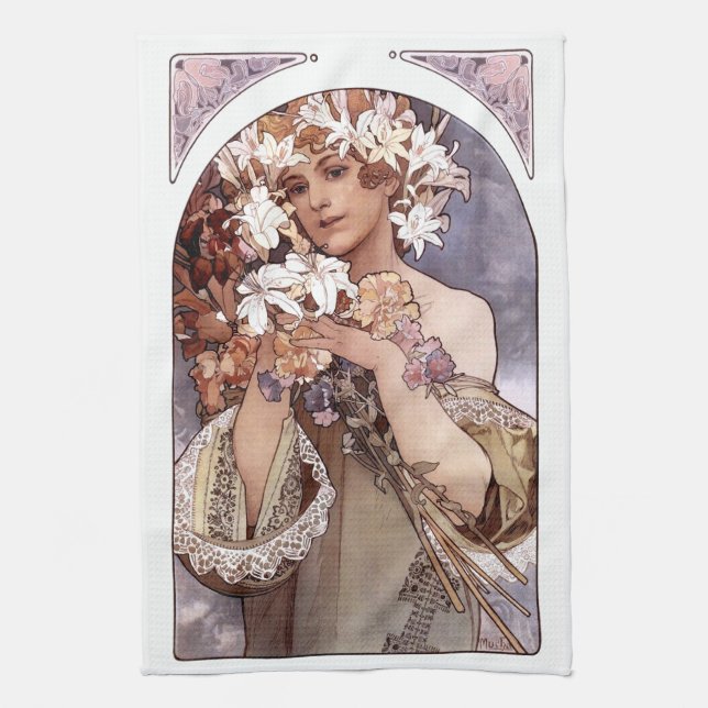Alfons Mucha: Dance Kitchen Towel (Vertical)