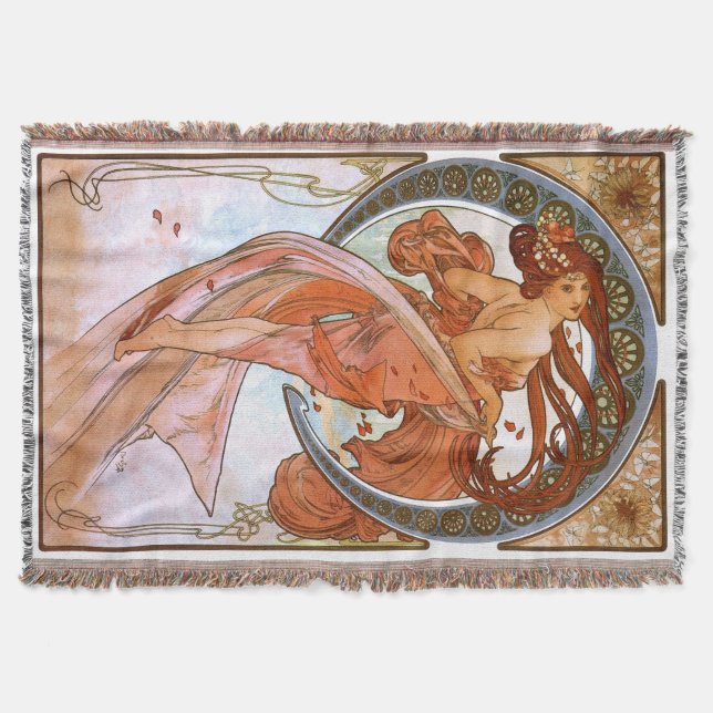 Alfons Mucha: Dance Throw Blanket (Front)