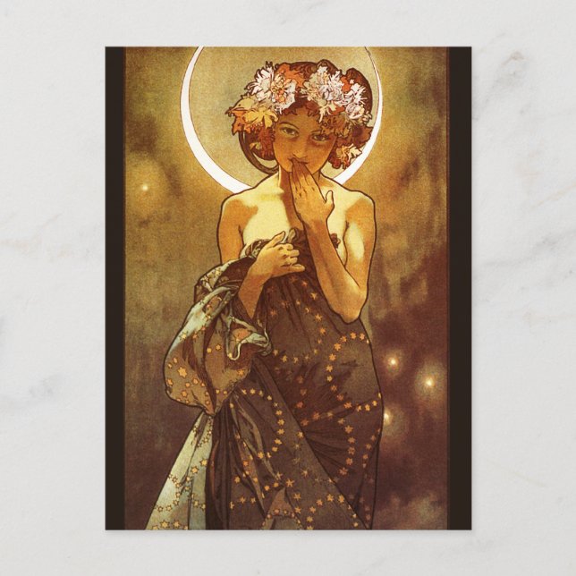 Alfons Mucha: Luna Postcard (Front)