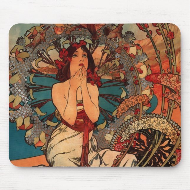 Alfons Mucha Monaco Monte Carlo Mouse Pad (Front)
