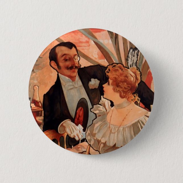 Alfons Mucha Pinback Button (Front)
