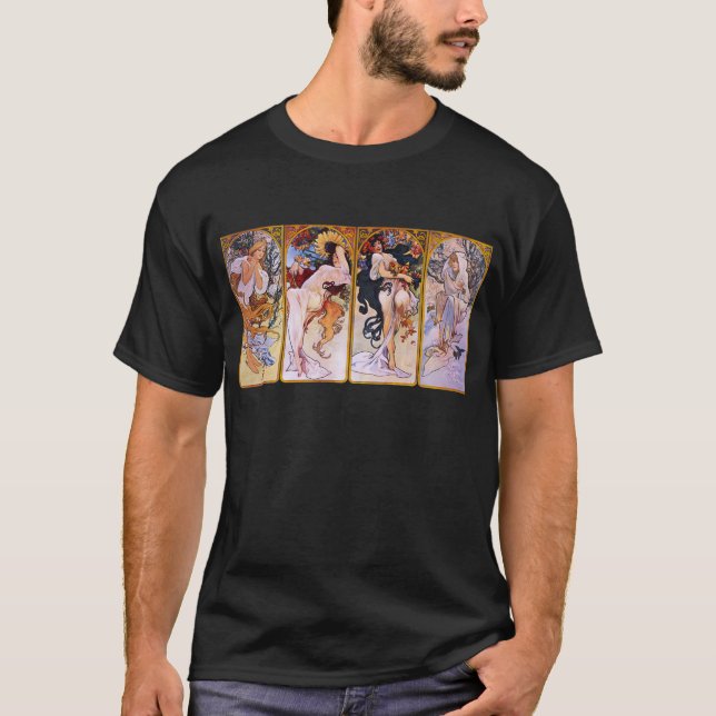 Alfons Mucha ~ The four seasons T-Shirt (Front)