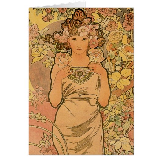 Alfons Mucha ~ The rose Cards (Front)