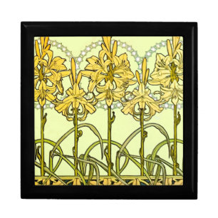 Alfonse Mucha Art Nouveau Lily Floral Pattern Gift Box
