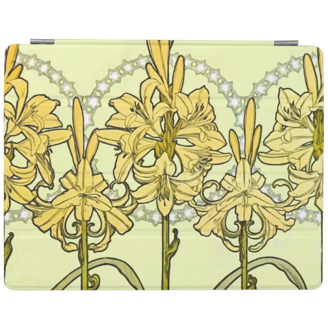 Alfonse Mucha Art Nouveau Lily Floral Pattern iPad Smart Cover (Horizontal)