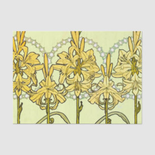 Alfonse Mucha Art Nouveau Lily Floral Pattern Tissue Paper
