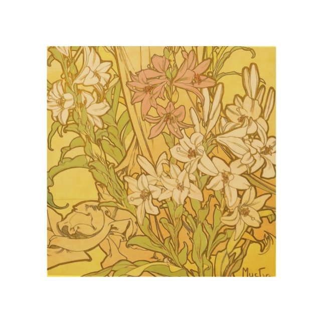 Alfonse Mucha Art Nouveau lily flowers (Front)
