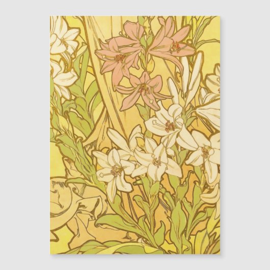Alfonse Mucha Art Nouveau lily flowers (Front)