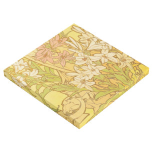 Alfonse Mucha Art Nouveau lily flowers
