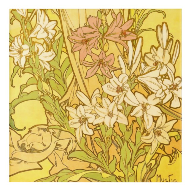 Alfonse Mucha Art Nouveau lily flowers (Front)
